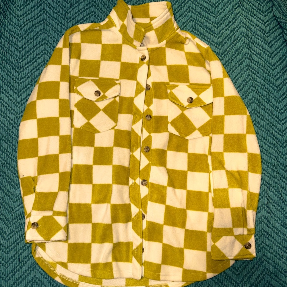 Woman’s Yellow/Green Soft Checkered Jacket